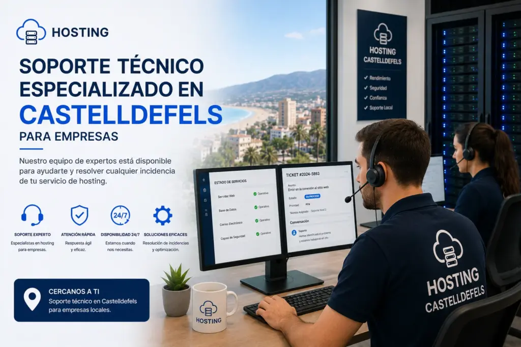 Soporte técnico especializado en hosting en Castelldefels para empresas.