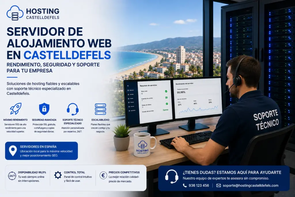 Servidor de alojamiento web en Castelldefels con soporte técnico especializado.