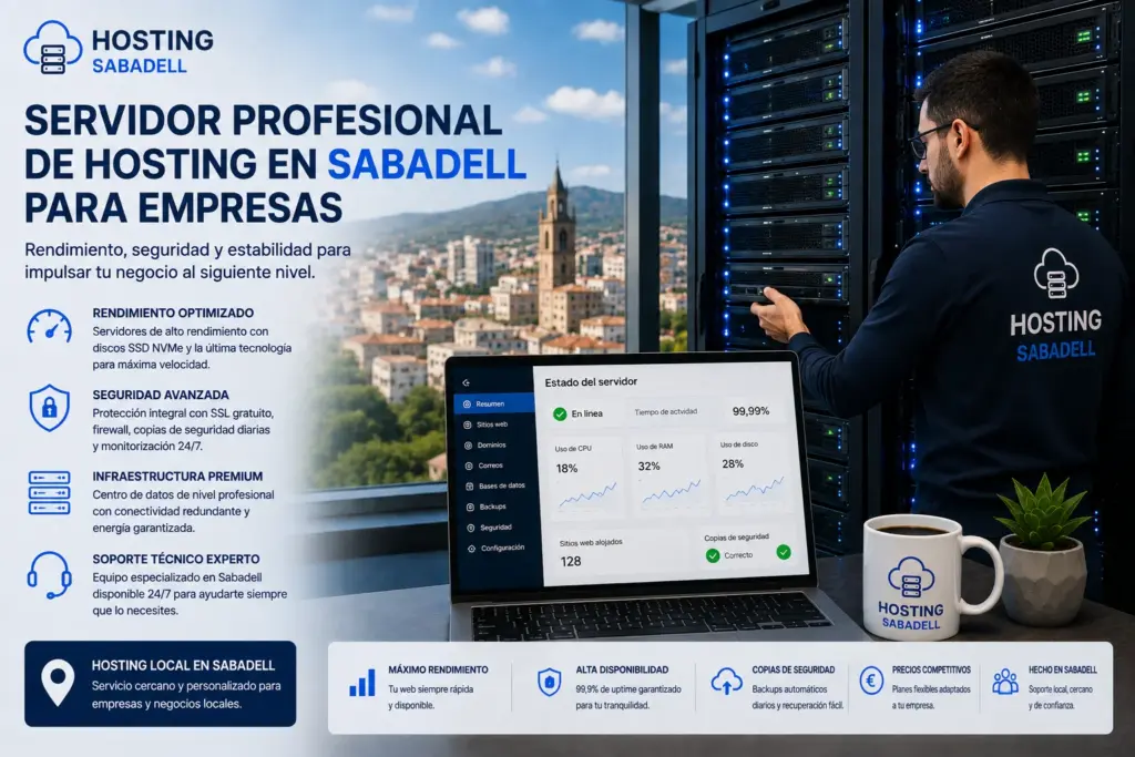 Servidor profesional de hosting en Sabadell para empresas.