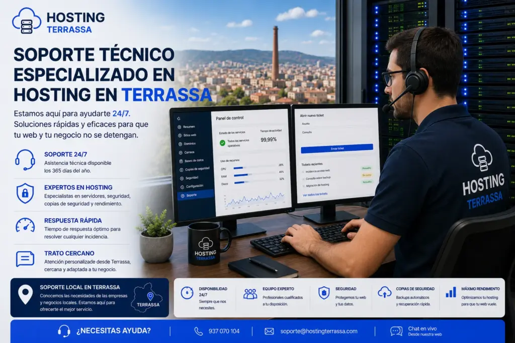 Soporte técnico especializado en hosting en Terrassa.