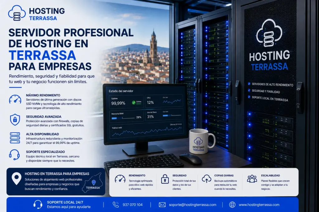 Servidor profesional de hosting en Terrassa para empresas.
