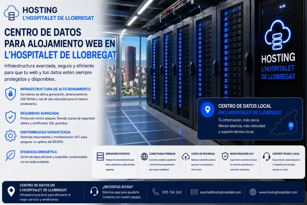 Centro de datos para alojamiento web en L'Hospitalet de Llobregat.